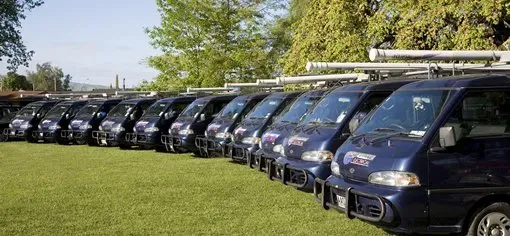 The Best Forsyth Electrical van fleet lined up in Hastings